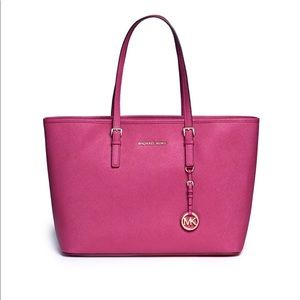 Michael Kors Saffiano Leather Large Tote-Pink